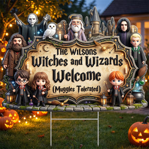 Enchanted Halloween Plastic Yard Sign - Personalized Gifts For Family 09nadt040826