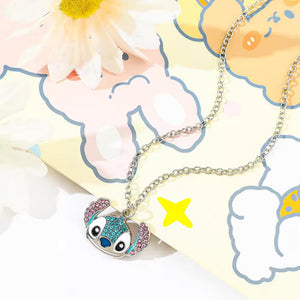 Character Face Rhinestone Metal Charm Necklace 03acxx020425
