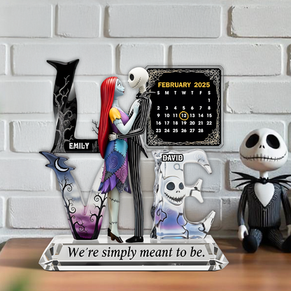 Romantic Skull Couple Acrylic Plaque Personalized Anniversary Gifts 06topu260625