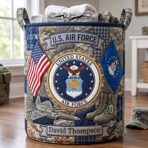 Military Quilted Laundry Basket - Personalized Gifts 03huqn240726