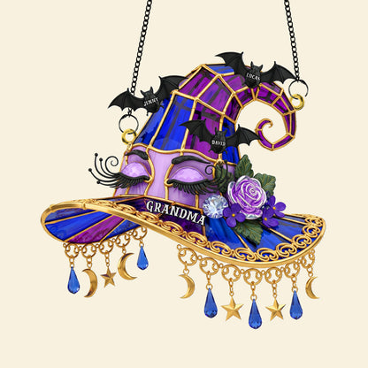 Witch Hat Personalized Gifts For Grandma Suncatcher Ornament 02natn140725