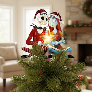 Spooky Couple Christmas Tree Topper - Personalized Gifts For Couple 02toqn201125