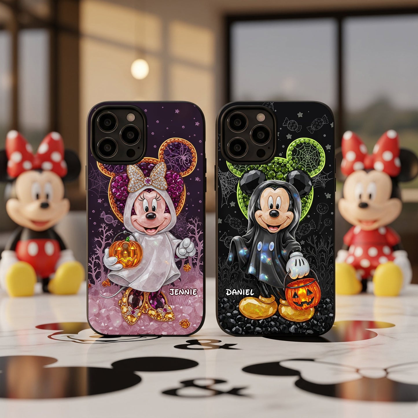 Spooky Halloween Couple Phone Case - Personalized Gift For Couple 04TGLU270825
