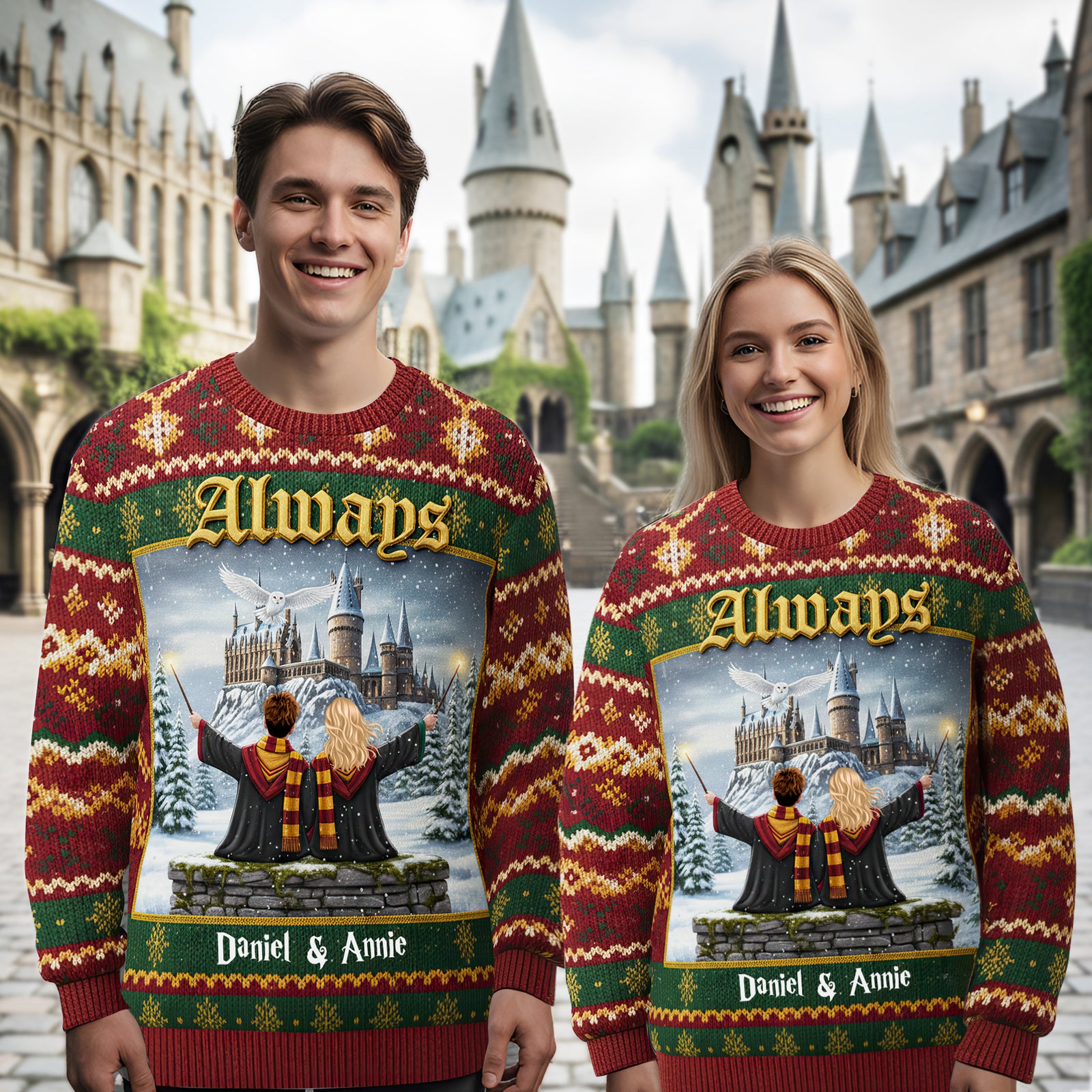 Enchanted Couple Ugly Sweater - Personalized Gifts For Couple 03HULU141025