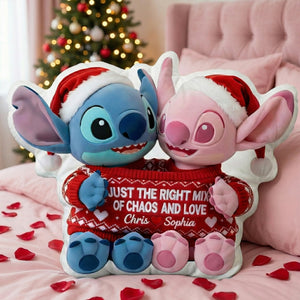 Couple In Cute Sweater Shaped Pillow - Personalized Gifts For Couple 03QHLU121125