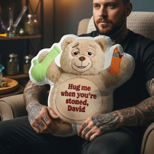 Chill Vibes Teddy Bear Pillow - Personalized Gift For Stoners 02TOLU101225
