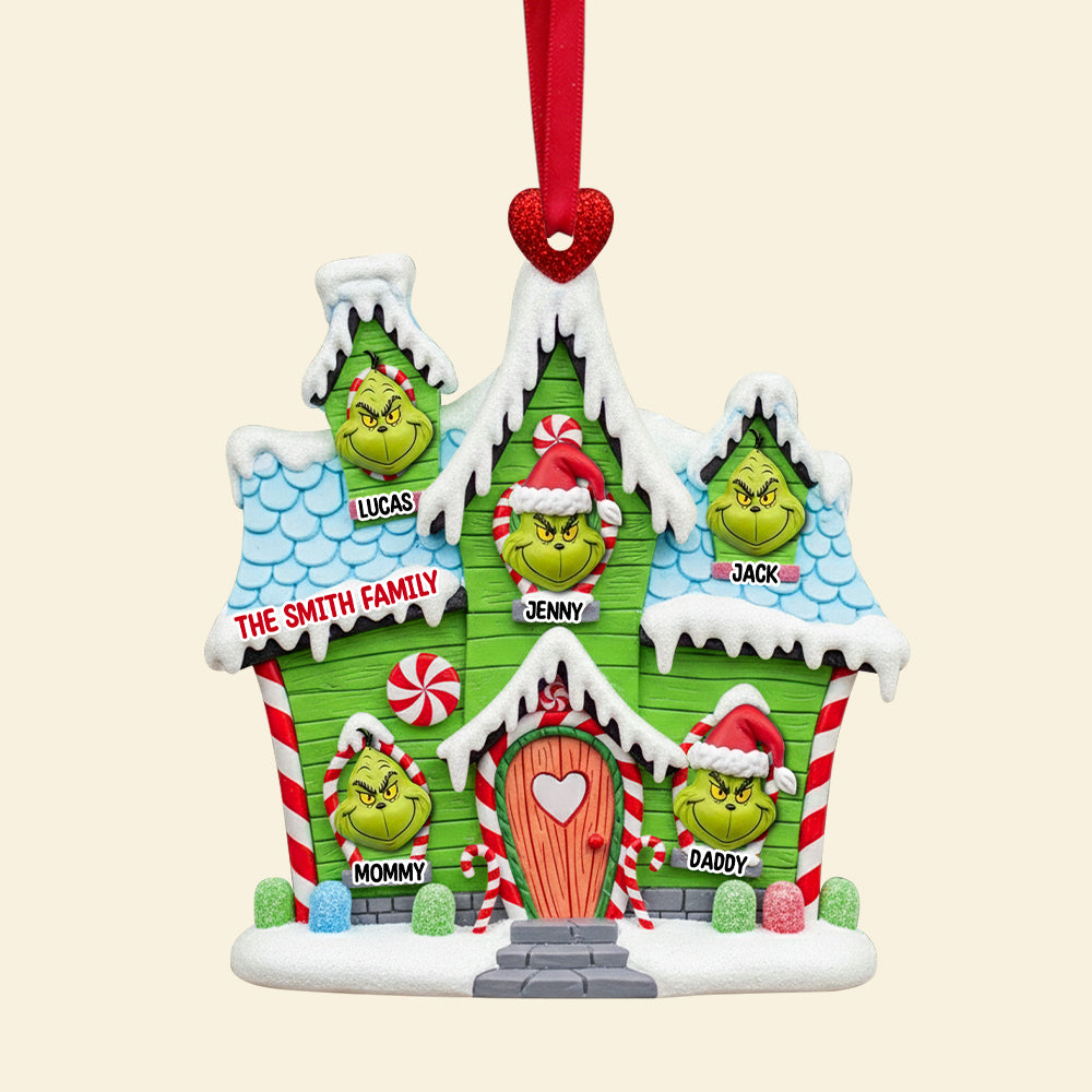 Green Monsters' House Personalized Gifts For Family Christmas Ornament 03totn030925
