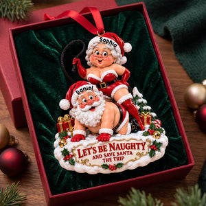 Funny Old Santa Couple Ornament - Personalized Gifts For Couple Christmas Ornament 08NALU170926