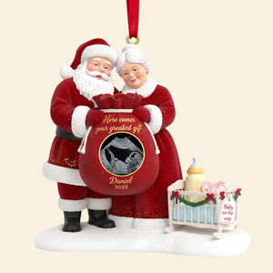 Santa Claus Custom Photo Gifts For Pregnancy Christmas Ornament 05kitn161025
