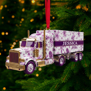 Elegant Semi Truck Ornament - Personalized Gifts For Truckers 01PGLU021025-Homacus