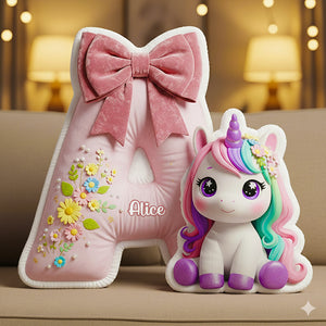 Unicorn Custom Shape Pillow Personalized Gifts For Kid 05PGDT171125