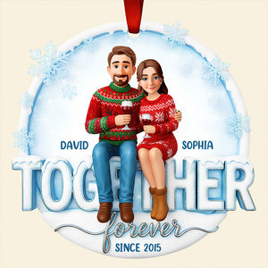 Couple Forever Christmas Ornament Personalized Gifts For Couple 01HUDT271025 - Ornament - GoDuckee