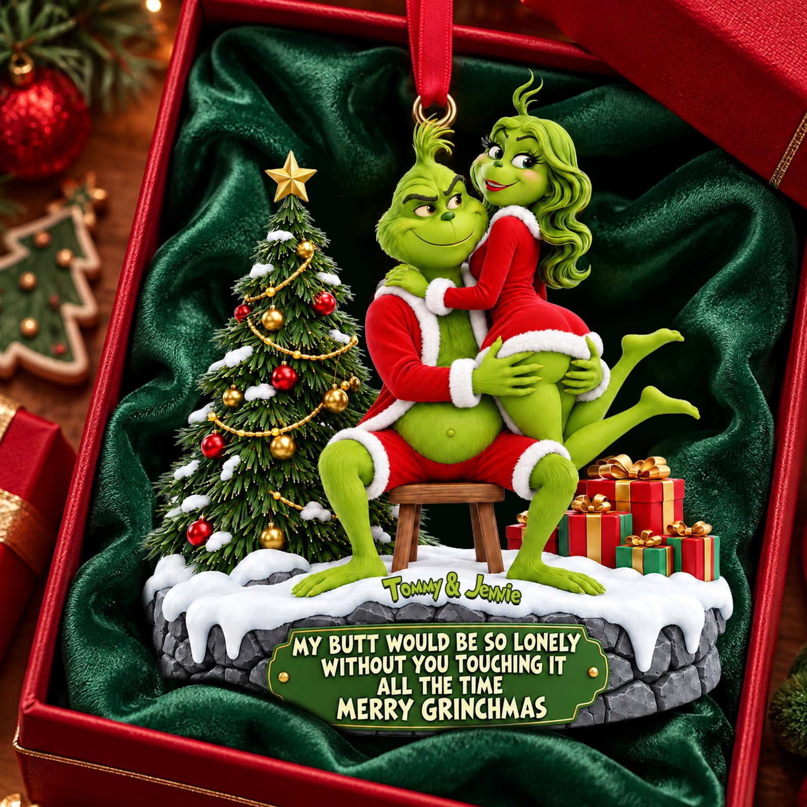 Playful Couple Acrylic Ornament - Personalized Christmas Gifts For Couples 02OHLU151026