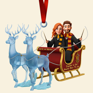 Reindeer Ride Together Couple Ornament Personalized Christmas Gifts 07OHDT291025