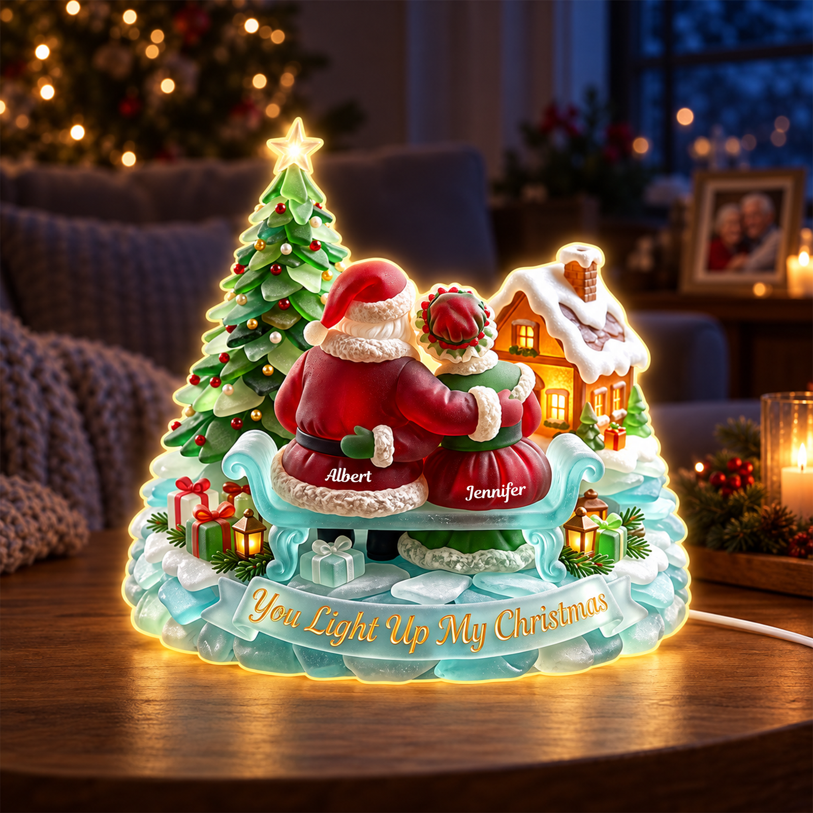 You Light Up My Christmas Acrylic Light Box - Personalized Gifts For Couple 08pgqn201026