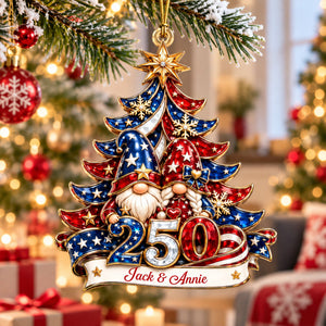 Lovely Gnome Couple Acrylic Ornament - Personalized Christmas Gifts For Couples 06naqn150926