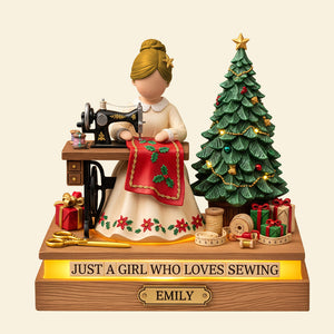 Sewing Girl Acrylic Light Box Personalized Gifts For Sewing Lovers 05pgtn051125