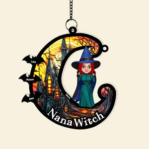 Personalized Gifts For Grandma Suncatcher Ornament, Halloween Grandma Witch 04NAMH300724HH - Ornament - GoDuckee