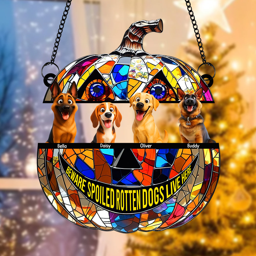 Pumpkin Suncatcher Ornament - Personalized Halloween Gifts For Dog Lovers 05tgqn090825 - Ornament - GoDuckee