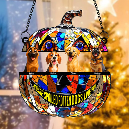 Pumpkin Suncatcher Ornament - Personalized Halloween Gifts For Dog Lovers 05tgqn090825 - Ornament - GoDuckee