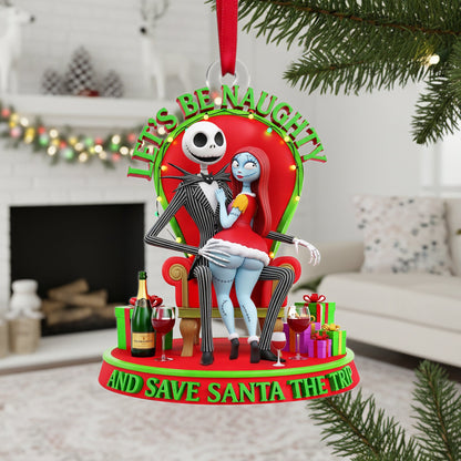 Let’s Be Naughty Couple Ornament - Personalized Christmas Gifts For Couple 03OHLU090925
