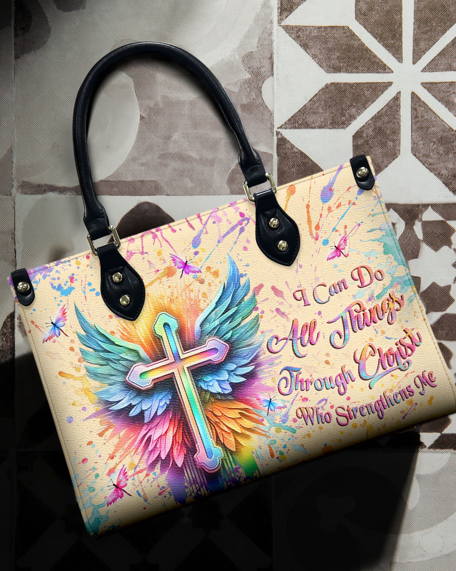 I Can Do All Things Through Christ Leather Bag - Gifts For Jesus Lovers 01acxn220425