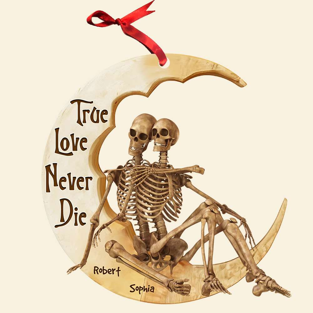 Personalized Gifts For Skull Couple Christmas Ornament 01OHDT191124 - Ornament - GoDuckee