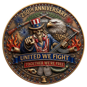 Celebrated America 250th Anniversary Printed Metal Coin - Personalized Gifts 03tyqn240326