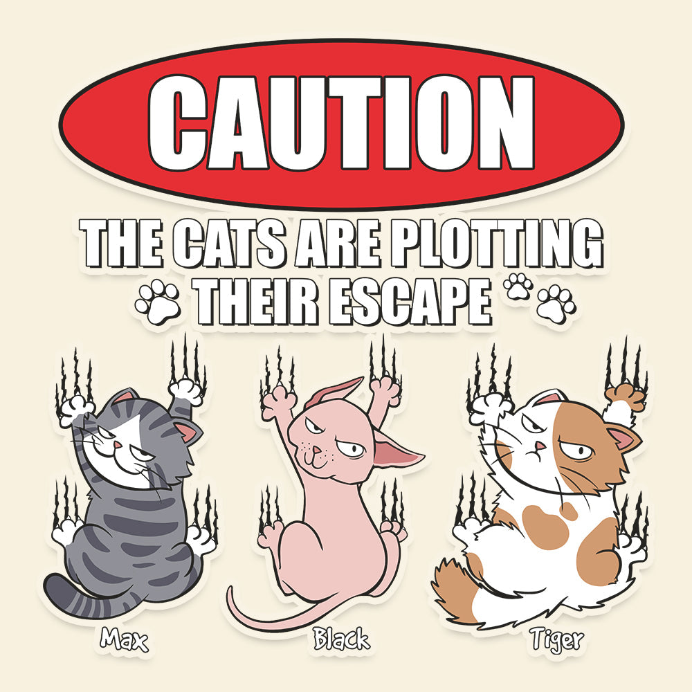 Personalized Gifts For Cat Lover Decal 02natn170724 Funny Cat Escape - Decal Sticker - GoDuckee