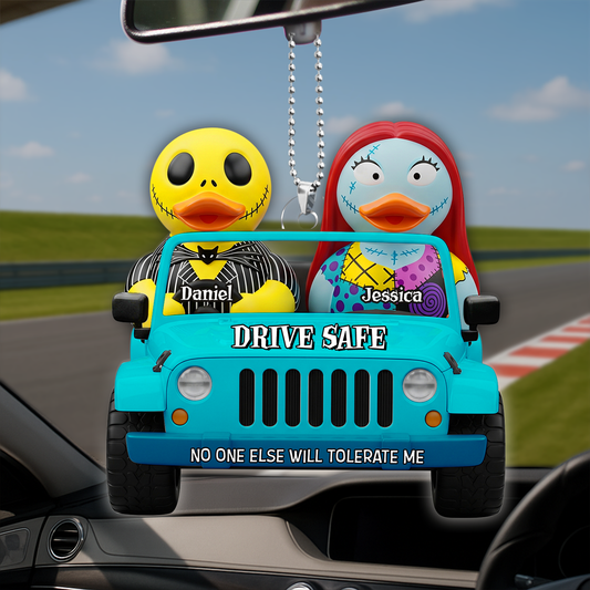 Spooky Couple Drive Safe Car Ornament -Personalized Gifts For Couples 05NALU020825