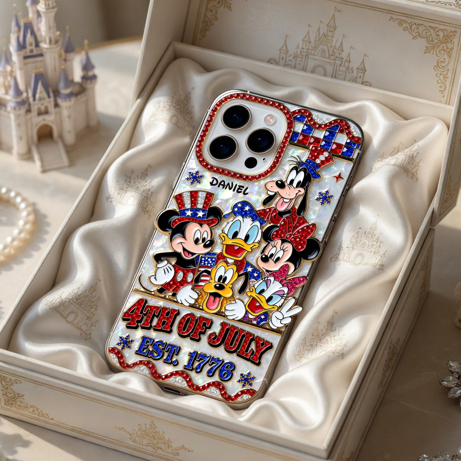 Patriotic Cartoon Crew Phone Case - Personalized 250th Anniversary Gifts 03PALU010626