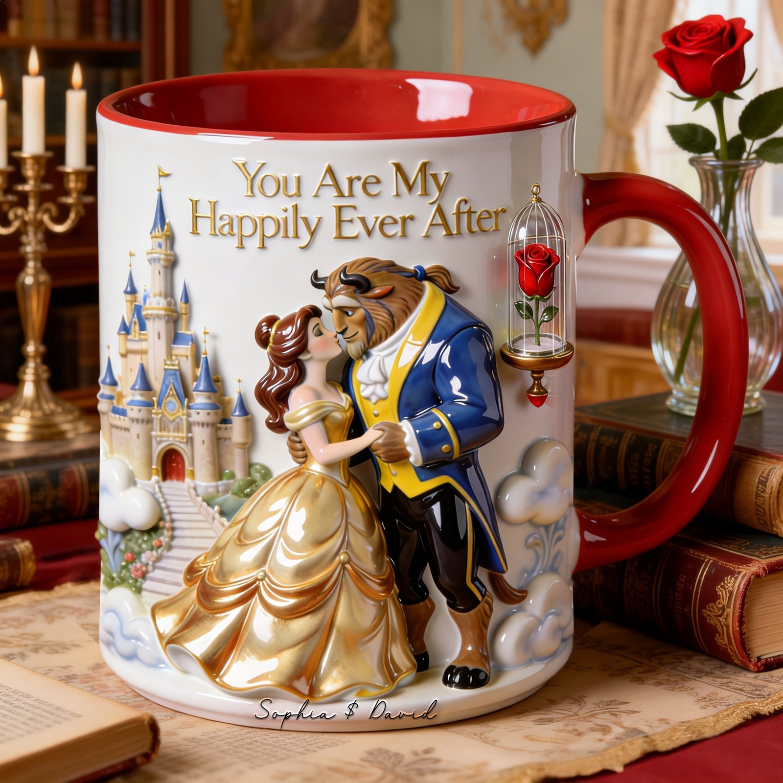 Kissing Fairytale Couple Coffee Mug - Personalized Gift For Couples 01OHLU080126