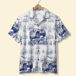 Hawaiian Shirt Gifts For Off-road Lovers, Vintage Toile Blue Pattern 02QHTN110625