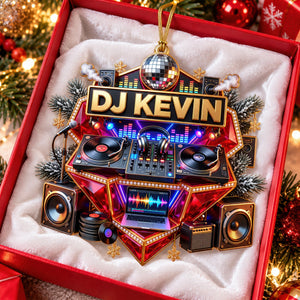 DJ Turntable Christmas Ornament - Personalized Gift For Music Lovers 02NAQN210926