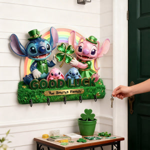 Lucky Family Acrylic Key Hanger - Personalized Gifts For St Patrick's Day 02PALU230226