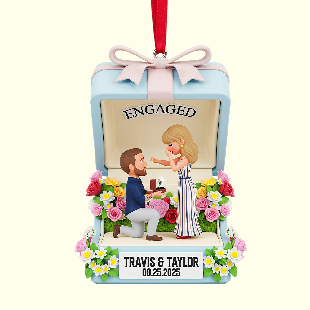 Personalized Engagement Anniversary Gifts For Couple Christmas Ornament 04natn290825