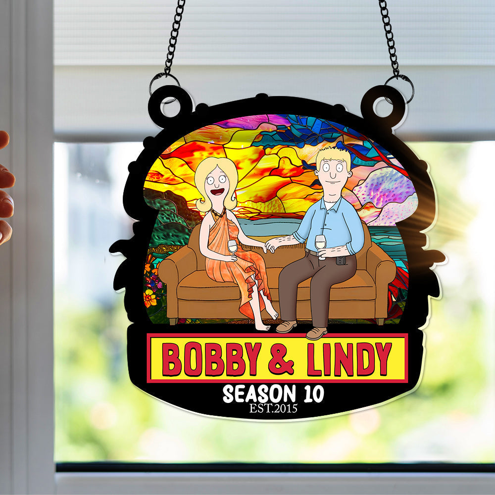 Burger Couple Suncatcher Ornament - Personalized Anniversary Gifts 03OHLU040325PA-Homacus