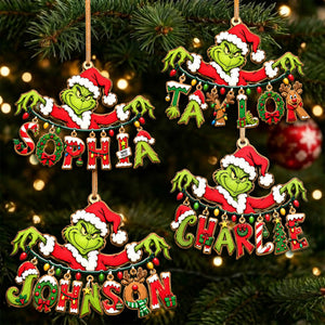 Name Art Mischievous String Ornament, Personalized Gifts For Christmas 05qhlu110926