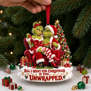 Mischievous Christmas Couple Acrylic Ornament - Personalized Gifts For Couple 03TOLU290926