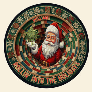 Chill Santa Round Rug Personalized Christmas Gifts 02TOQN081025