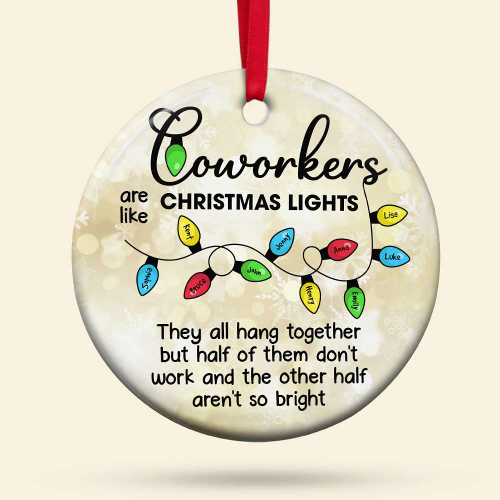 Personalized Gifts For Coworkers Ceramic Ornament Christmas Light 06ACDT201124 - Ornament - GoDuckee