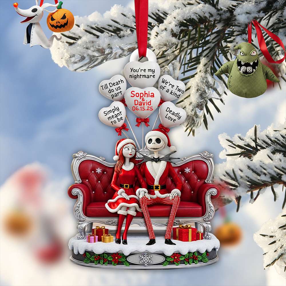Hauntingly Sweet Couple Christmas Ornament - Personalized Anniversary Gifts For Couple 03TOLU130825