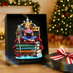 Fantasy Reading Christmas Ornament - Personalized Gifts For Book Lovers 02huqn181025