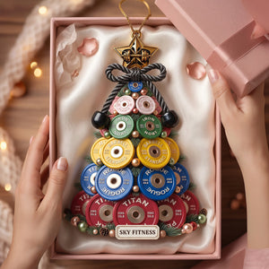 Weight Plate Tree Christmas Ornament, Personalized Gifts For Gymers 05qhtn100826