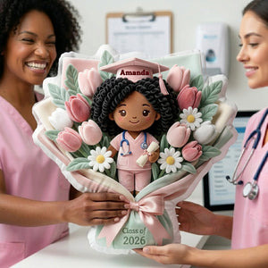Graduation Nurse Bouquet Pillow  - Custom Photo Gifts For Nurse Pillow 02NALU270326