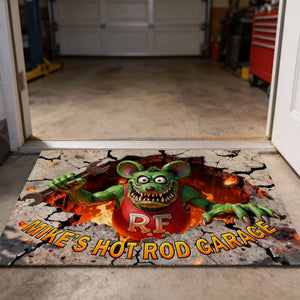 Hot Rod Garage Doormat - Personalized Gifts For Hot Rod Lovers 02tgqn090126