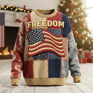 Freedom USA Flag Ugly Sweater- Christmas Gifts For Patriots 03paqn281025