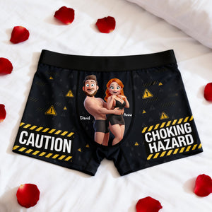 Couple Fun Caution Men Boxer - Personalized Gift For Him 04QHLU160126