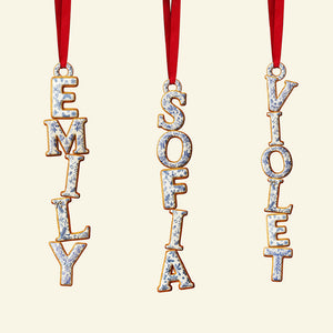 Toile de Jouy Gingerbread Alphabet Acrylic Ornament, Personalized Gifts For Christmas 03pgta251025