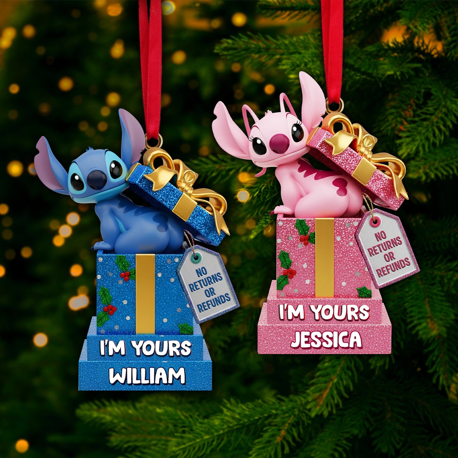 Funny Alien Couple Ornament - Personalized Christmas Gift For Couples 01HYLU230925